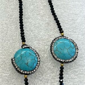 Elegant Black and Turquoise Necklace